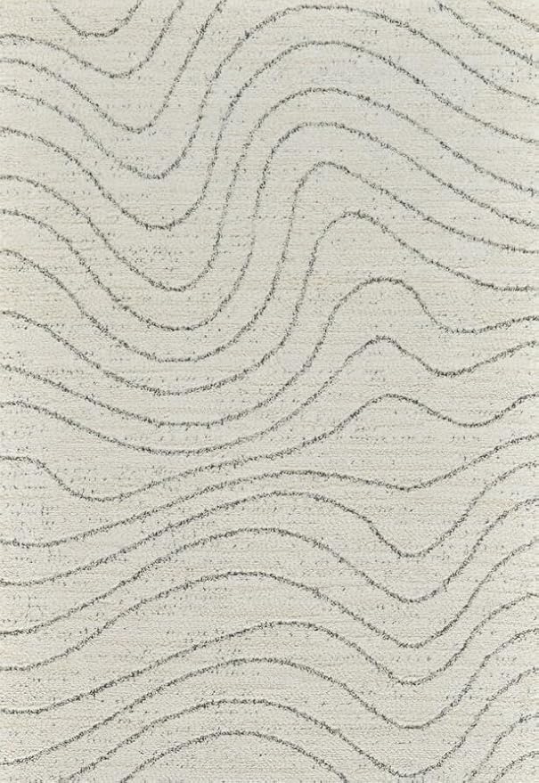 Abstract wavy line texture on beige background.