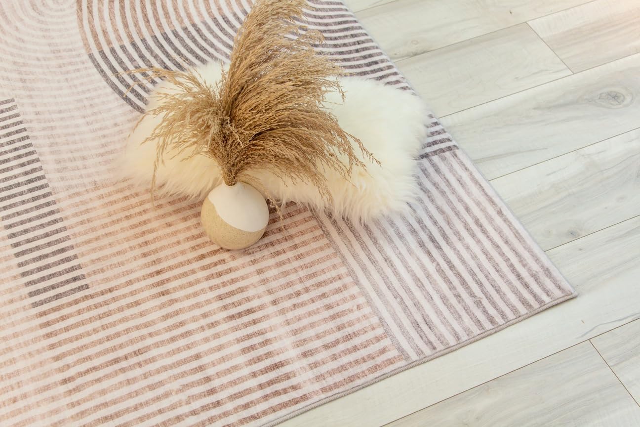 Decorative rug with vase and dried flowers