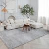 Elegant living room with white sectional sofa