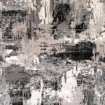 Abstract black and gray textured painting