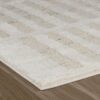 Beige textured rug on wooden floor