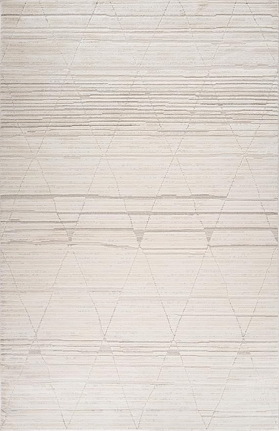 Beige textured rug with subtle geometric patterns.