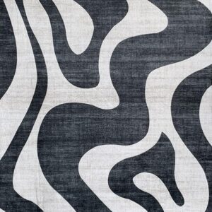 Abstract black and white wavy pattern background.