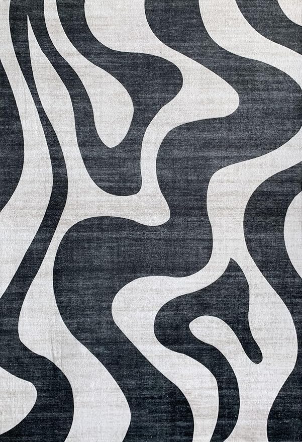Abstract black and white wavy pattern background.