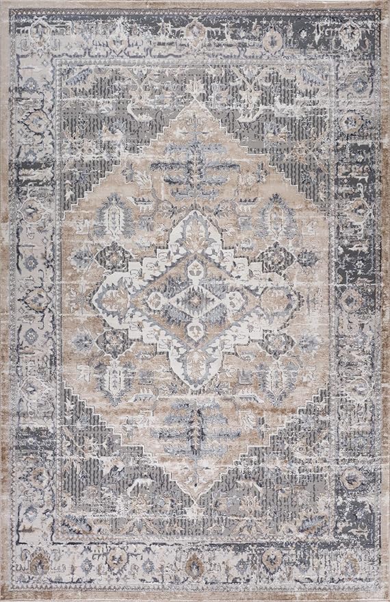 Vintage Persian-style rug with intricate patterns.