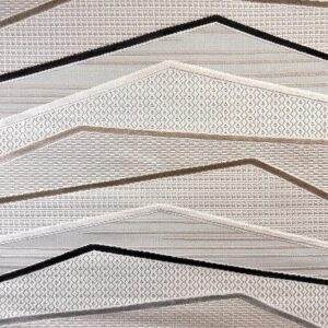 Abstract geometric textile pattern with zigzag lines.