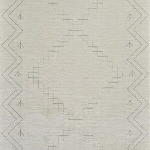 Gray geometric patterned area rug