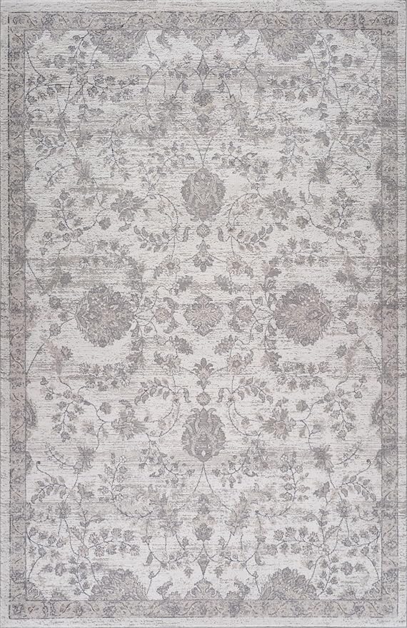 Vintage floral patterned rug with intricate details.