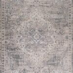 Vintage floral patterned beige area rug