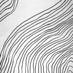 Abstract black lines on white textured background