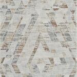 Geometric patterned beige and gray textured rug