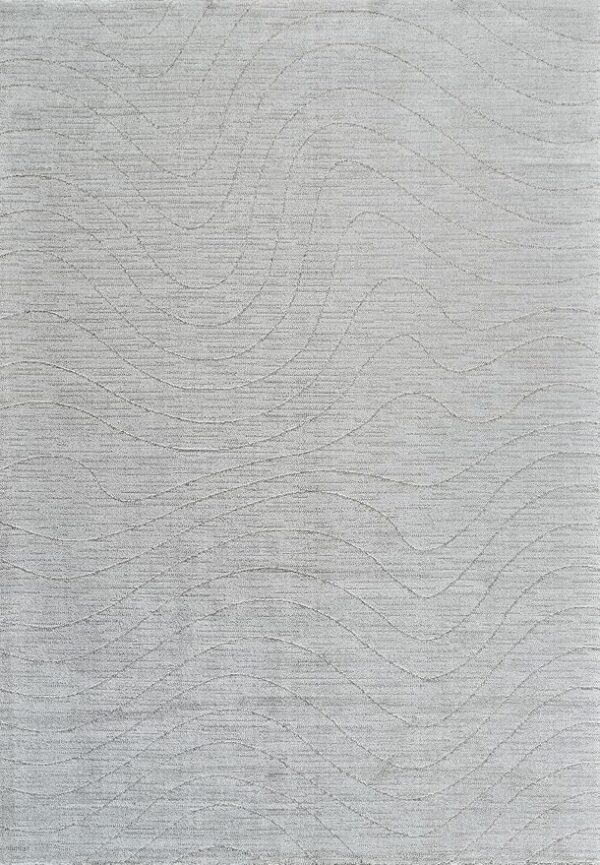 Gray carpet with subtle wave patterns