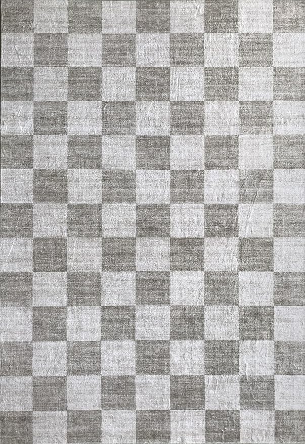 Gray and white checkered fabric pattern