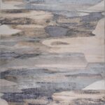 Abstract pattern rug with earthy tones