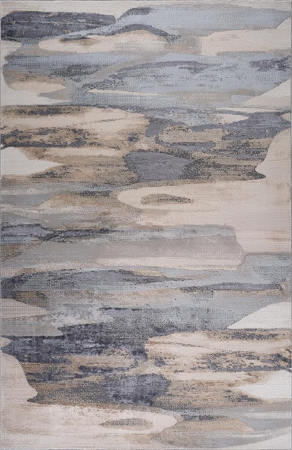 Abstract pattern rug with earthy tones