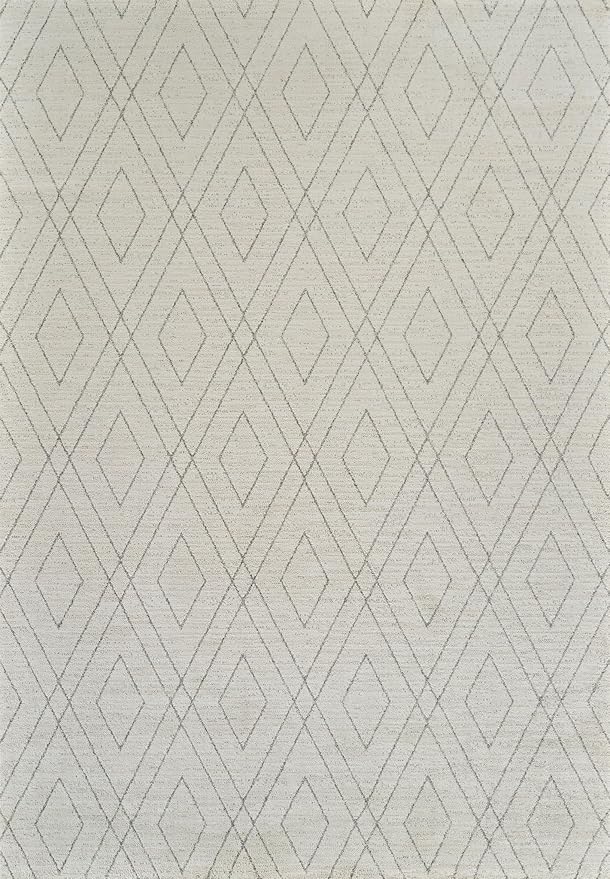 Geometric diamond pattern on textured fabric.
