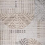 Abstract geometric pattern with circles and lines.
