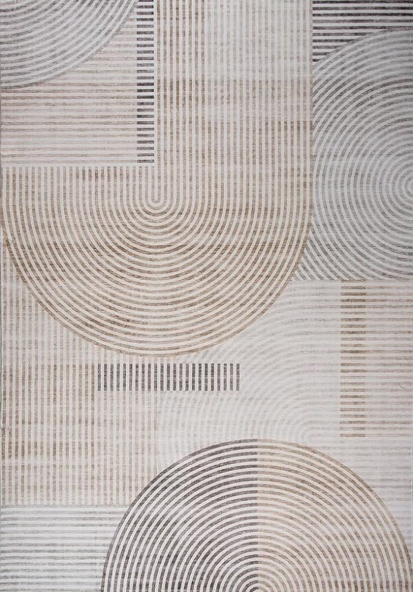 Abstract geometric pattern with circles and lines.
