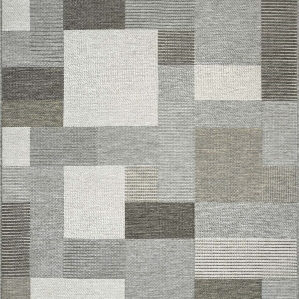 Gray geometric pattern rug design