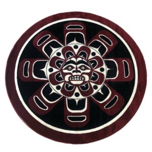 Native American-style sun pattern circular rug
