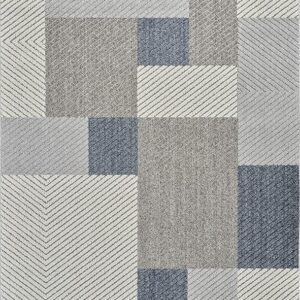Abstract geometric pattern in gray and blue tones.