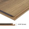 Laminate flooring sample, thickness 0.315 inches.