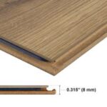 Laminate flooring sample, thickness 0.315 inches.