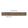 Dark wood plank with dimensions 54.331x7.598 inches.