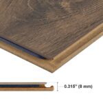 Laminate flooring board, 0.315 inches thick.