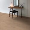 Minimalist vanity with chair and modern decor