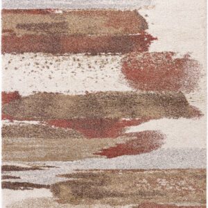 Abstract patterned rug with earthy tones