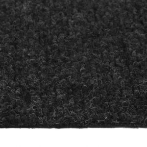 Close-up of black textured carpet