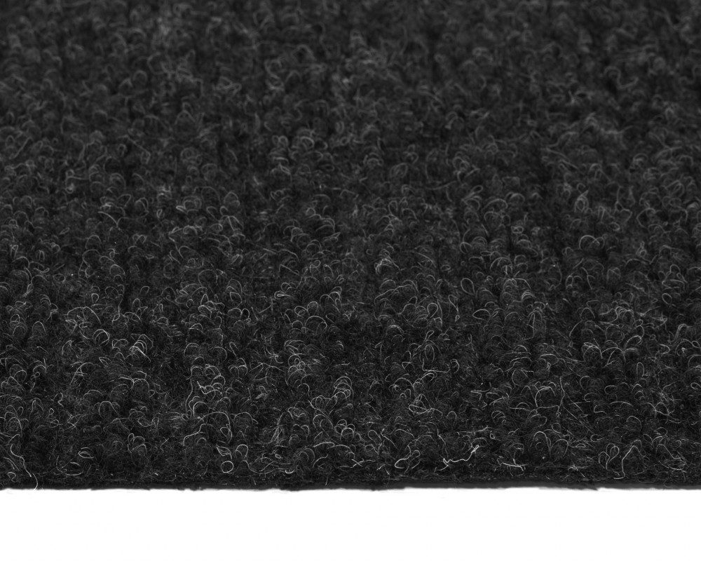 Close-up of black textured carpet