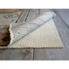 Rug with nonslip pad on wooden floor