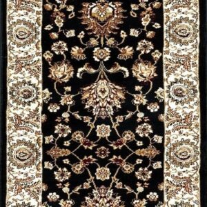 Black floral patterned Persian rug