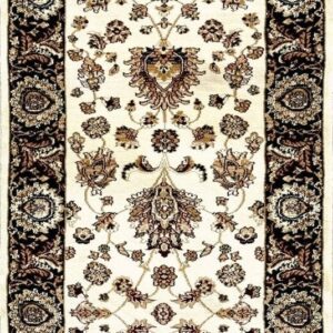 Traditional oriental rug with intricate floral patterns.