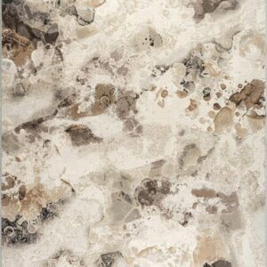 Abstract beige and brown marble pattern rug design.