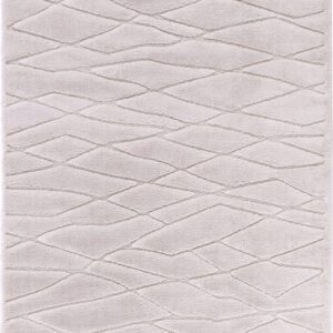 Beige rug with geometric pattern design