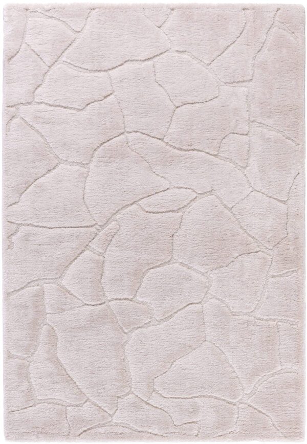 Beige rug with abstract geometric pattern