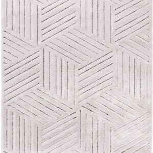 Geometric patterned light gray rug