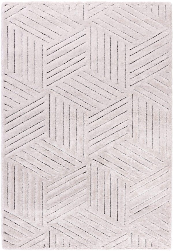 Geometric patterned light gray rug