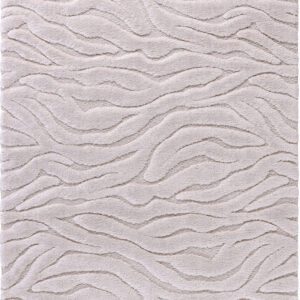 Beige rug with wavy texture pattern