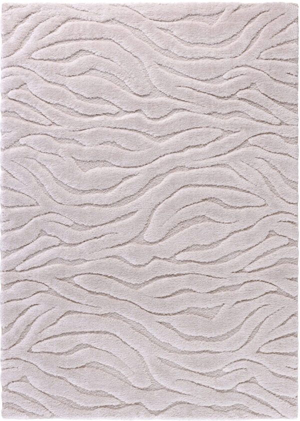 Beige rug with wavy texture pattern