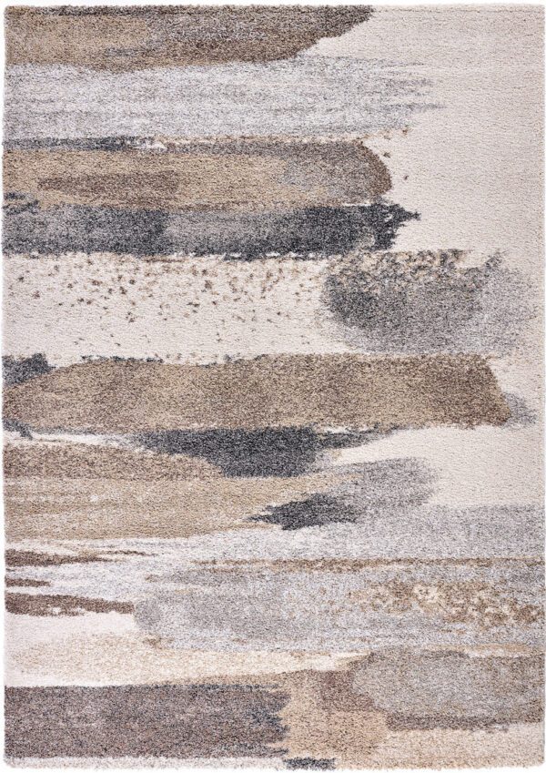 Abstract beige and gray geometric area rug