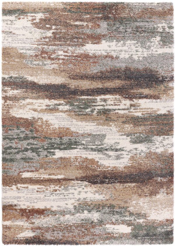 Abstract pattern carpet with earthy tones