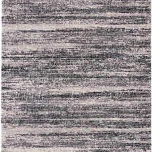 Gray and white textured area rug