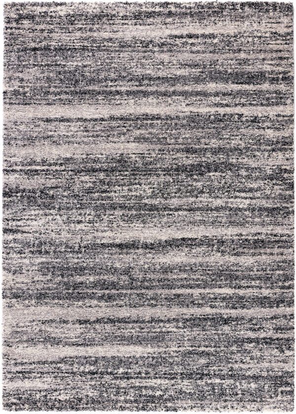Gray and white textured area rug