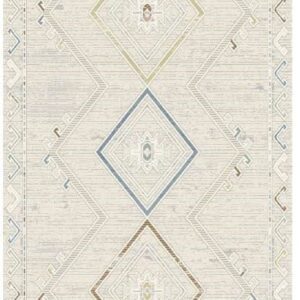 Geometric pattern rug with diamond shapes