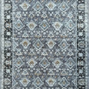 Vintage ornate patterned rug with floral design
