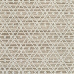 Beige geometric diamond pattern textile design.